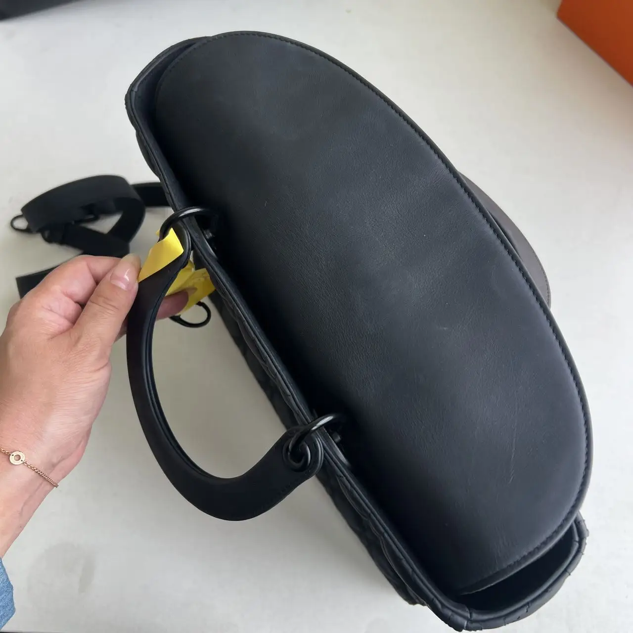 DIOR Large Lady Dior Bag in Black Grained Calfskin DIOR Large Lady Dior Bag in Black Grained Calfskin