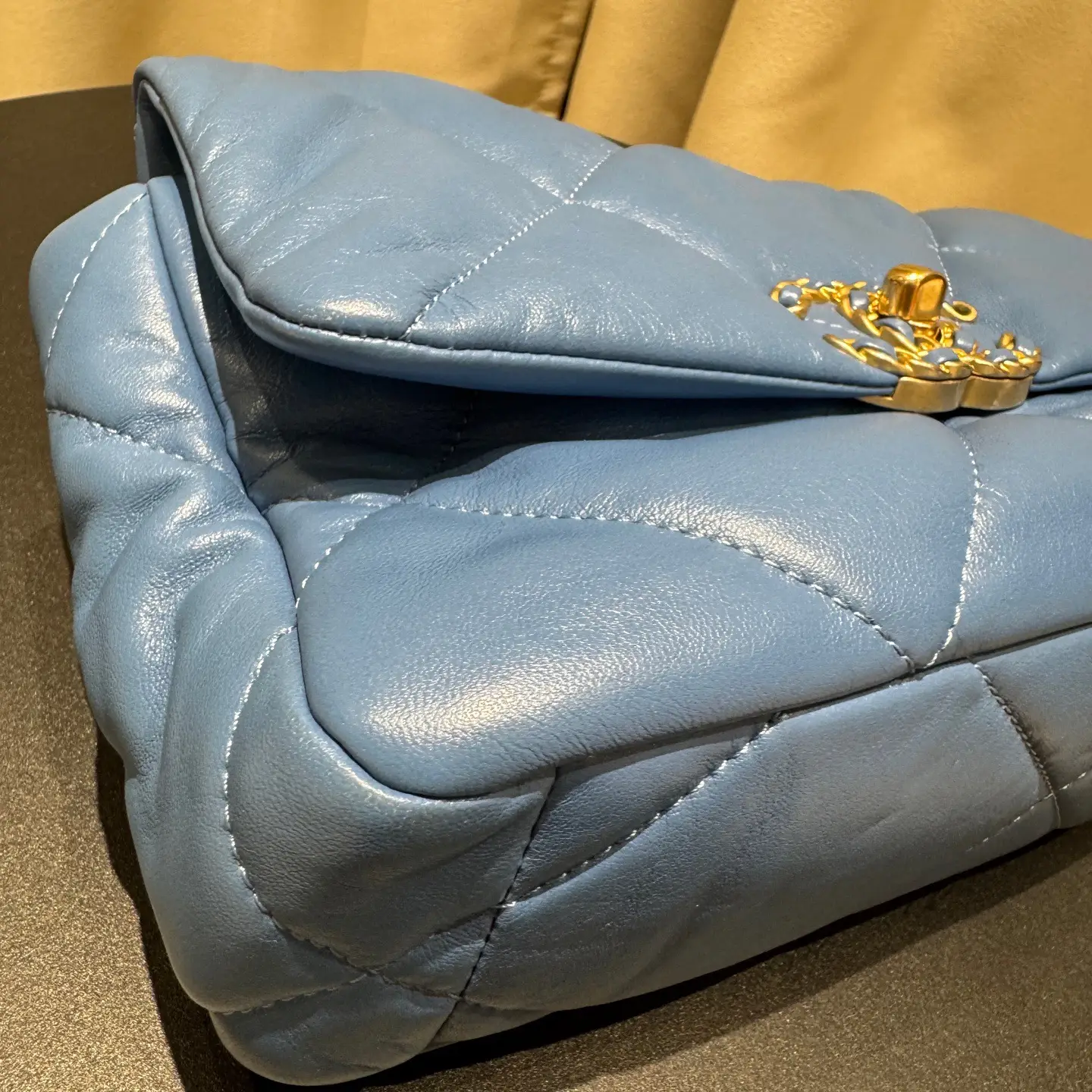 CHANEL Small 19 Flap Bag Blue Lambskin CHANEL Small 19 Flap Bag Blue Lambskin