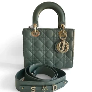 DIOR Small Lady Dior Bag Green Lambskin