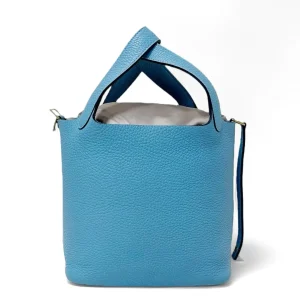 HERMÈS Pocotin 18 in Blue with Palladium Hardware