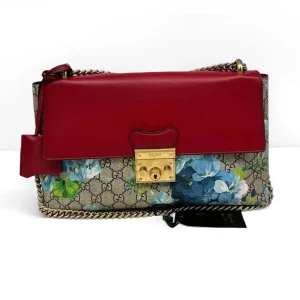 GUCCI Multicolor Floral Print Padlock Bag
