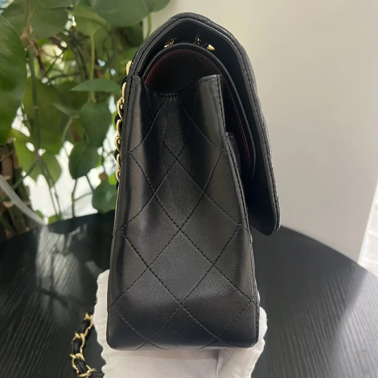 CHANEL Classic Flap Jumbo Handbag Black Lambskin Gold Hardware CHANEL Classic Flap Jumbo Handbag Black Lambskin Gold Hardware