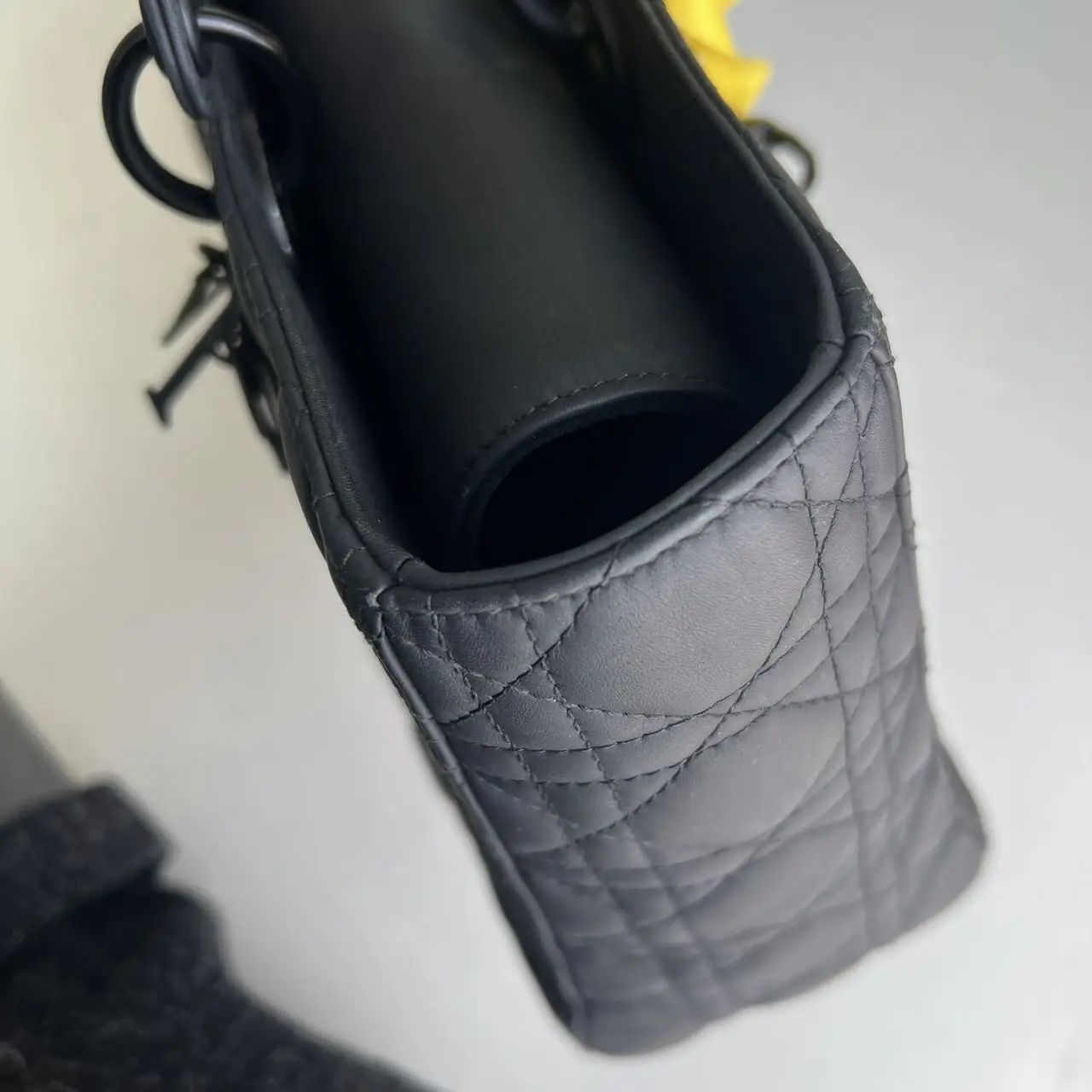 DIOR Large Lady Dior Bag in Black Grained Calfskin DIOR Large Lady Dior Bag in Black Grained Calfskin