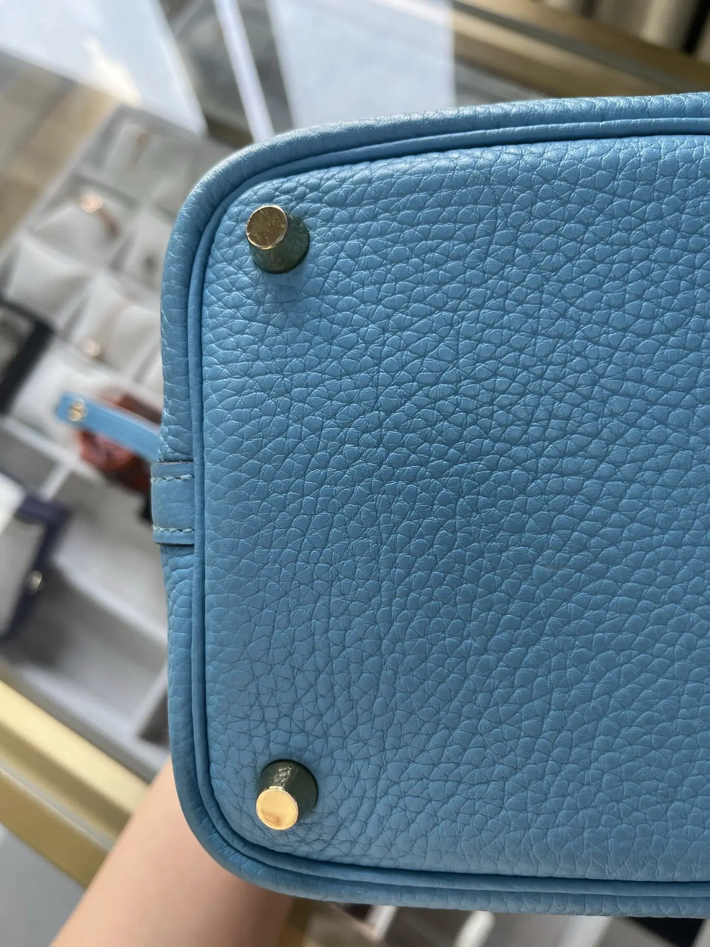 HERMÈS Pocotin 18 in Blue with Palladium Hardware HERMÈS Pocotin 18 in Blue with Palladium Hardware