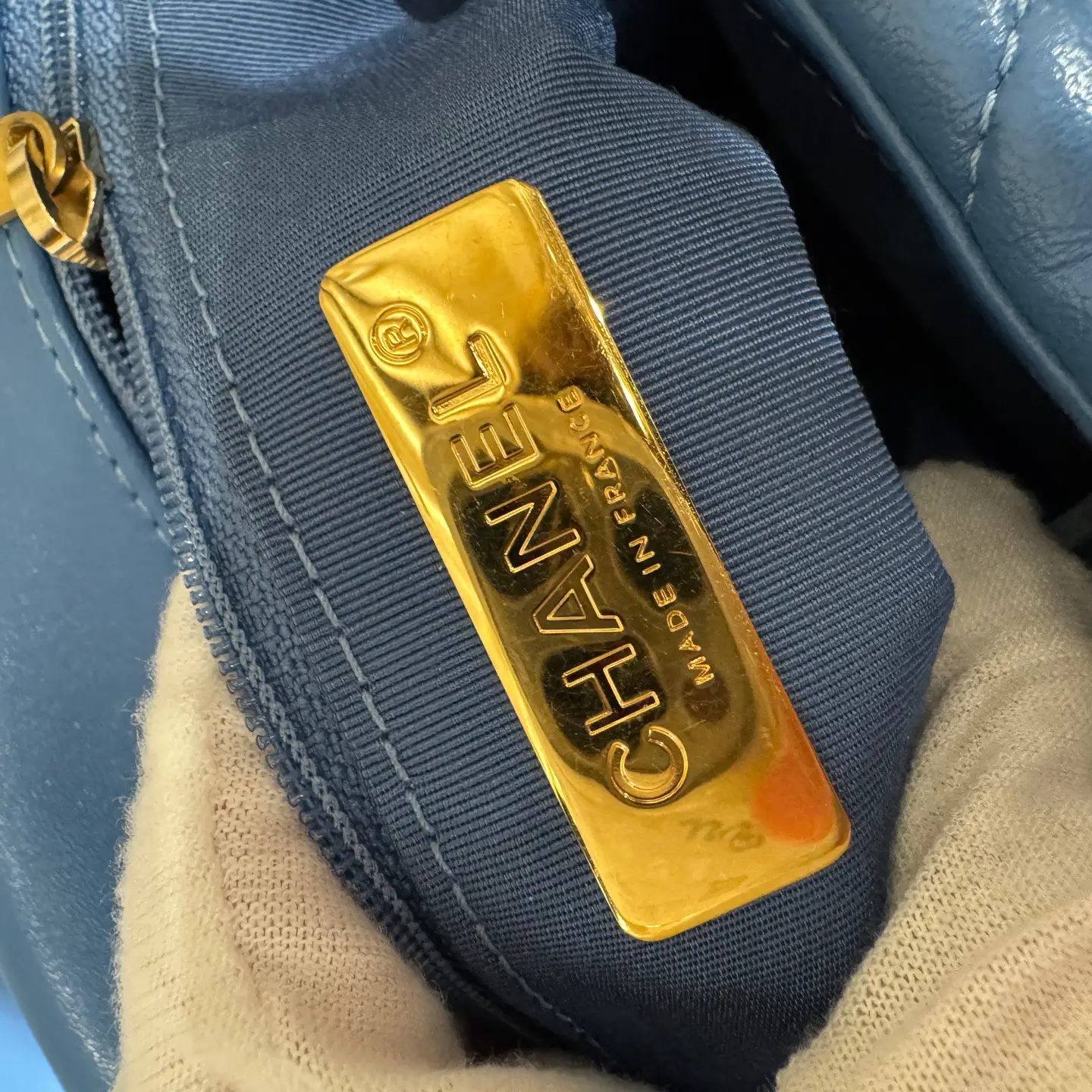 CHANEL Small 19 Flap Bag Blue Lambskin CHANEL Small 19 Flap Bag Blue Lambskin