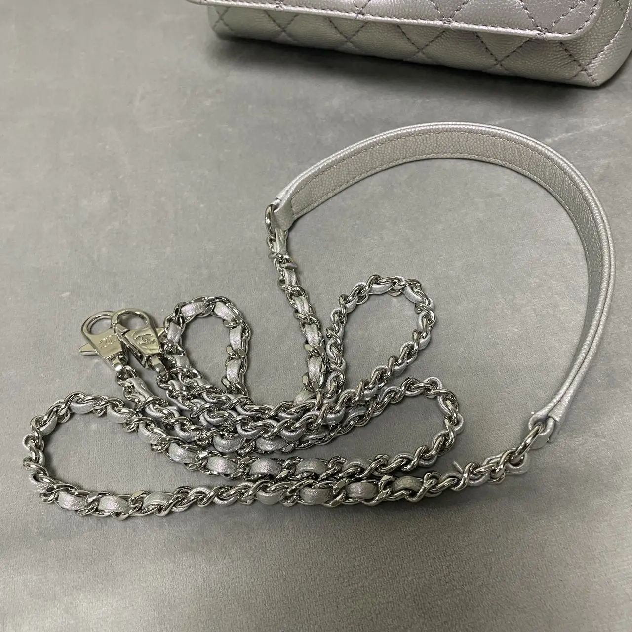 CHANEL Coco Handle Bag Iridescent Pearl Quilted Calfskin CHANEL Coco Handle Bag Iridescent Pearl Quilted Calfskin