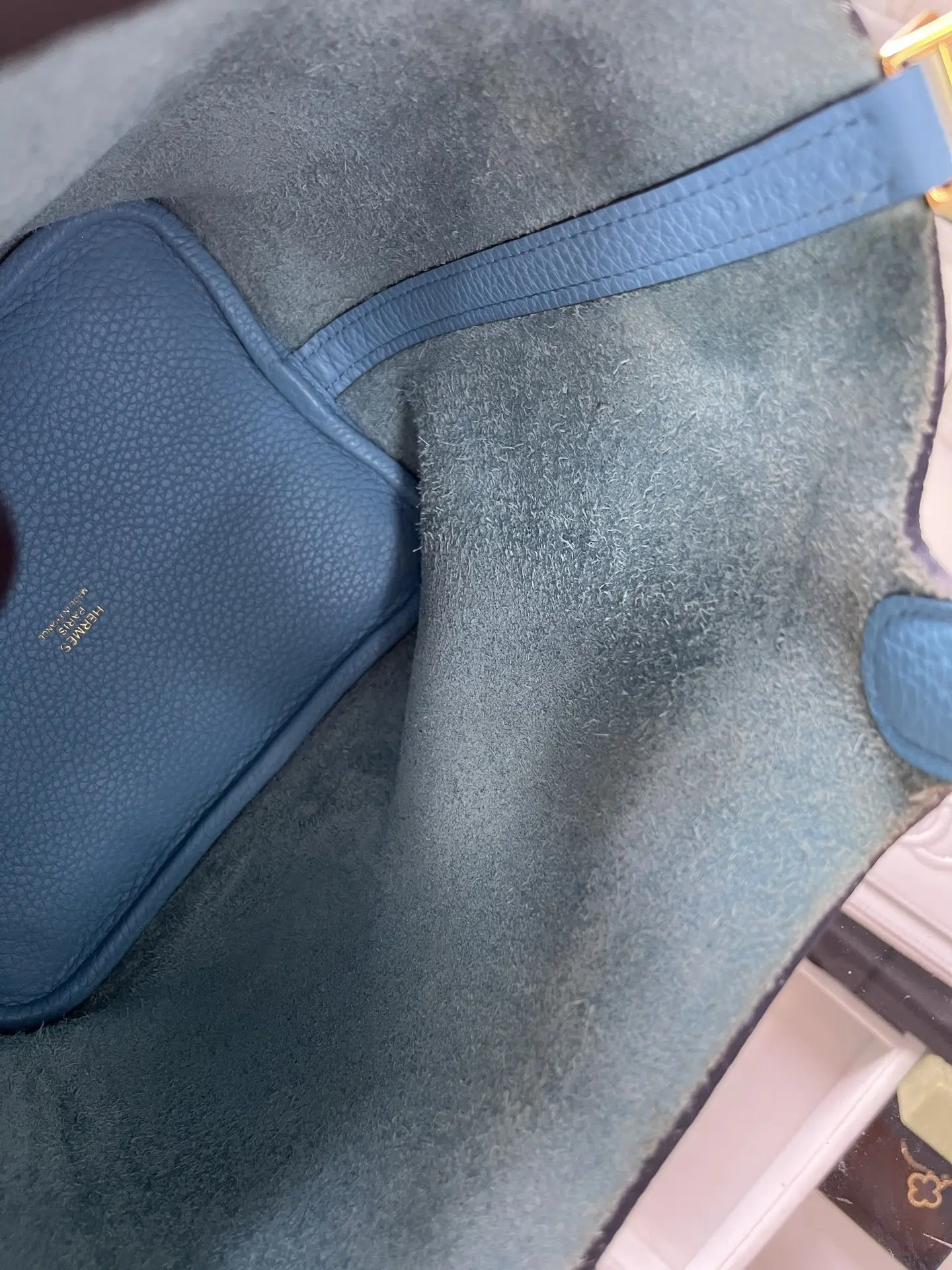 HERMÈS Pocotin 18 in Blue with Palladium Hardware HERMÈS Pocotin 18 in Blue with Palladium Hardware