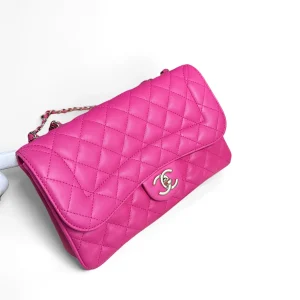 CHANEL Classic Flap Bag Small Pink Quilted Lambskin