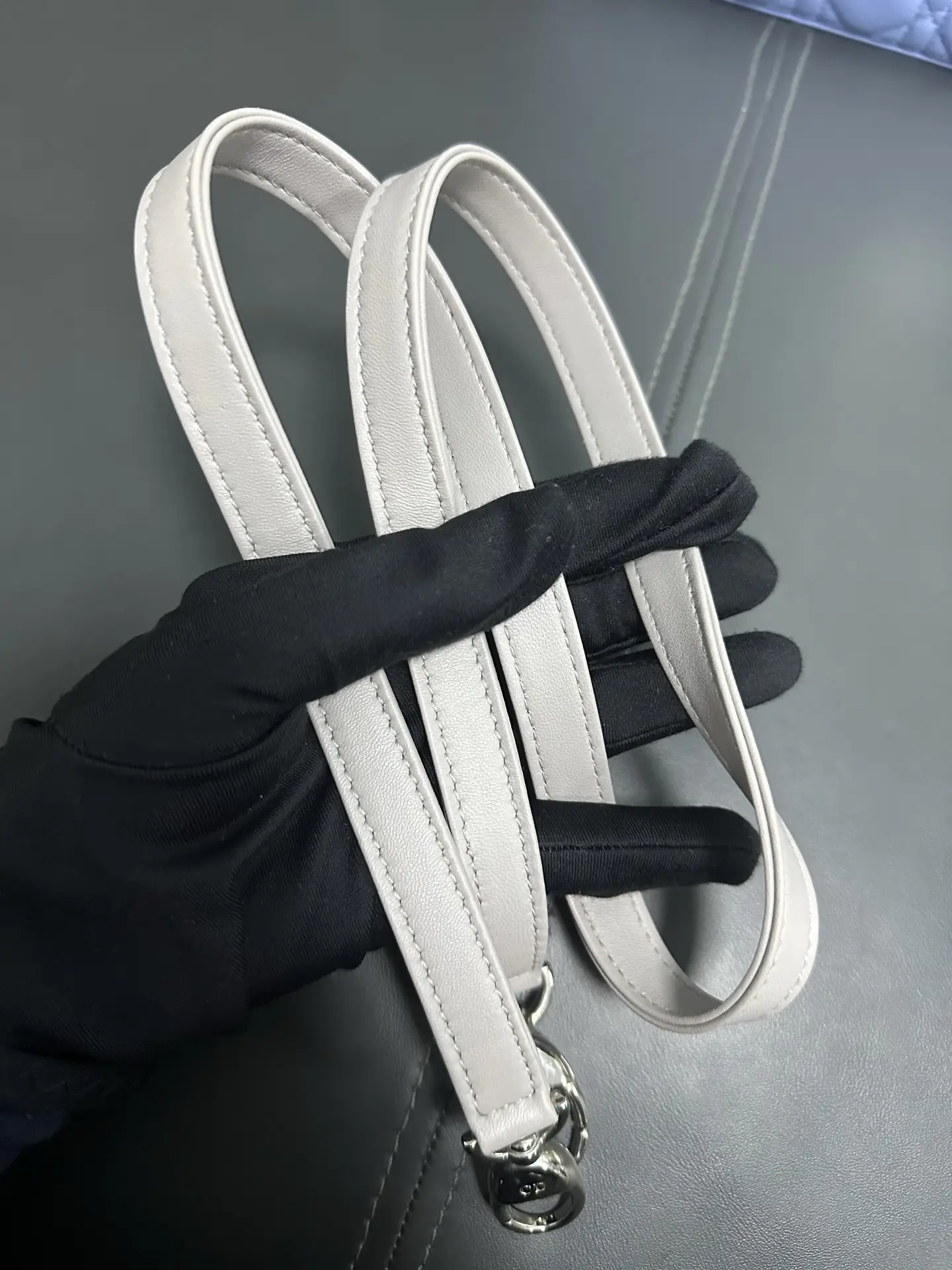 DIOR Small Lady Dior Bag in Blue/Grey Leather DIOR Small Lady Dior Bag in Blue/Grey Leather