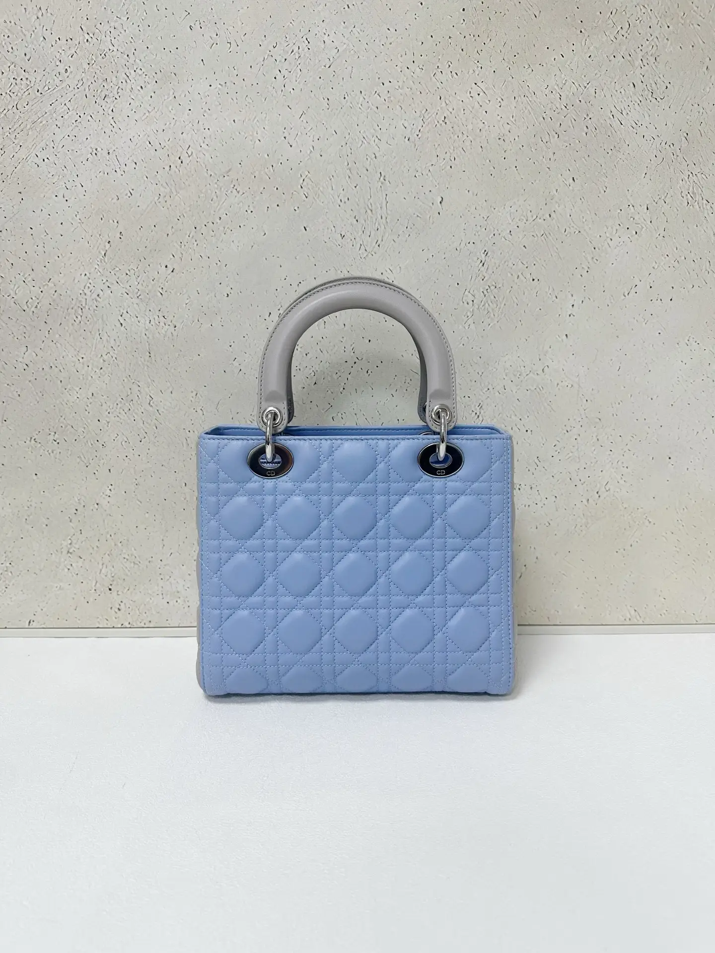DIOR Small Lady Dior Bag in Blue/Grey Leather DIOR Small Lady Dior Bag in Blue/Grey Leather