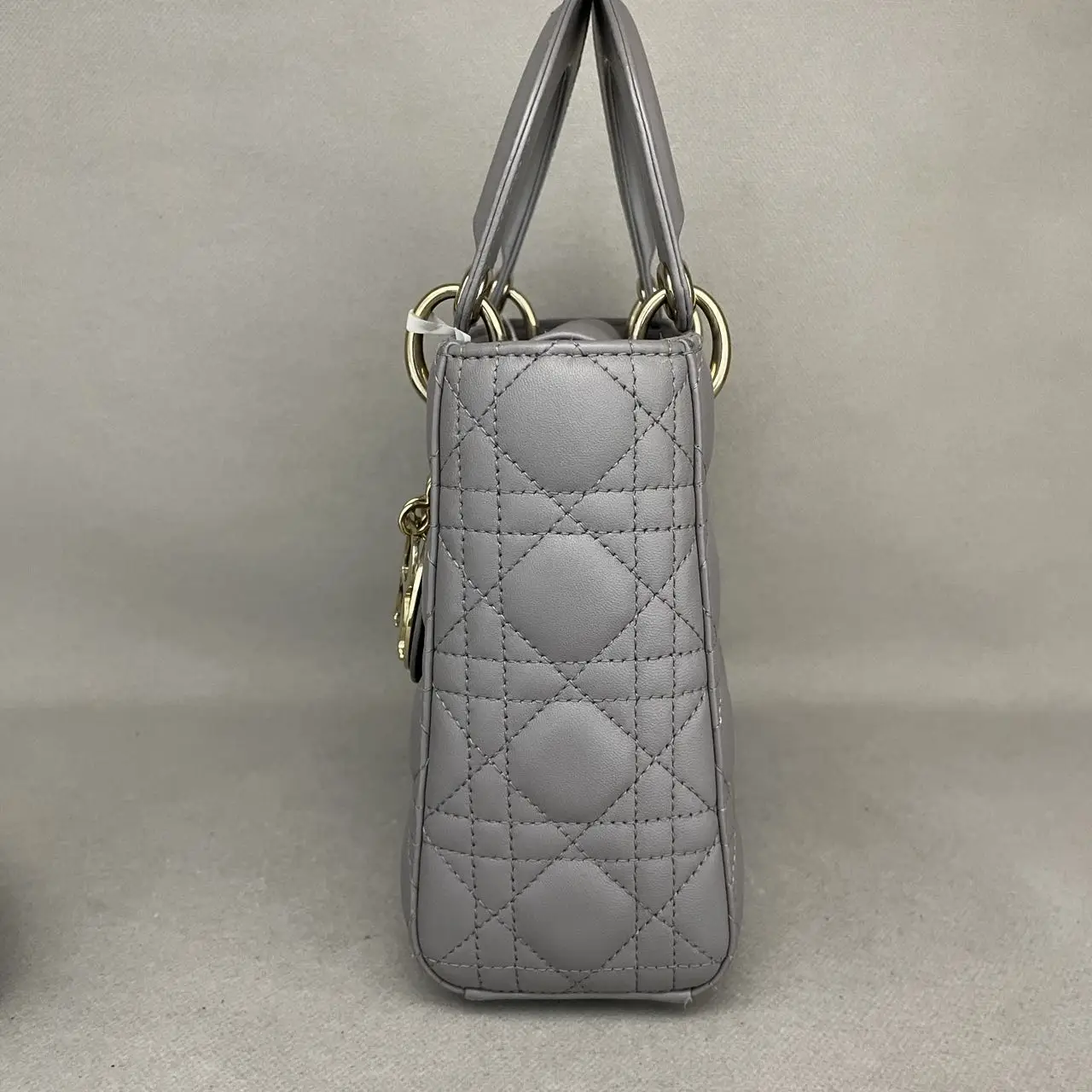 DIOR Small Lady Dior Grey Bag in Grey Lambskin DIOR Small Lady Dior Grey Bag in Grey Lambskin