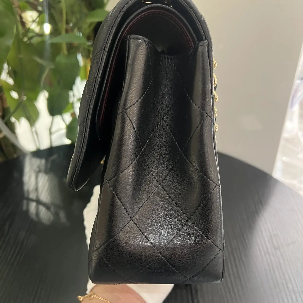 CHANEL Classic Flap Jumbo Handbag Black Lambskin Gold Hardware CHANEL Classic Flap Jumbo Handbag Black Lambskin Gold Hardware