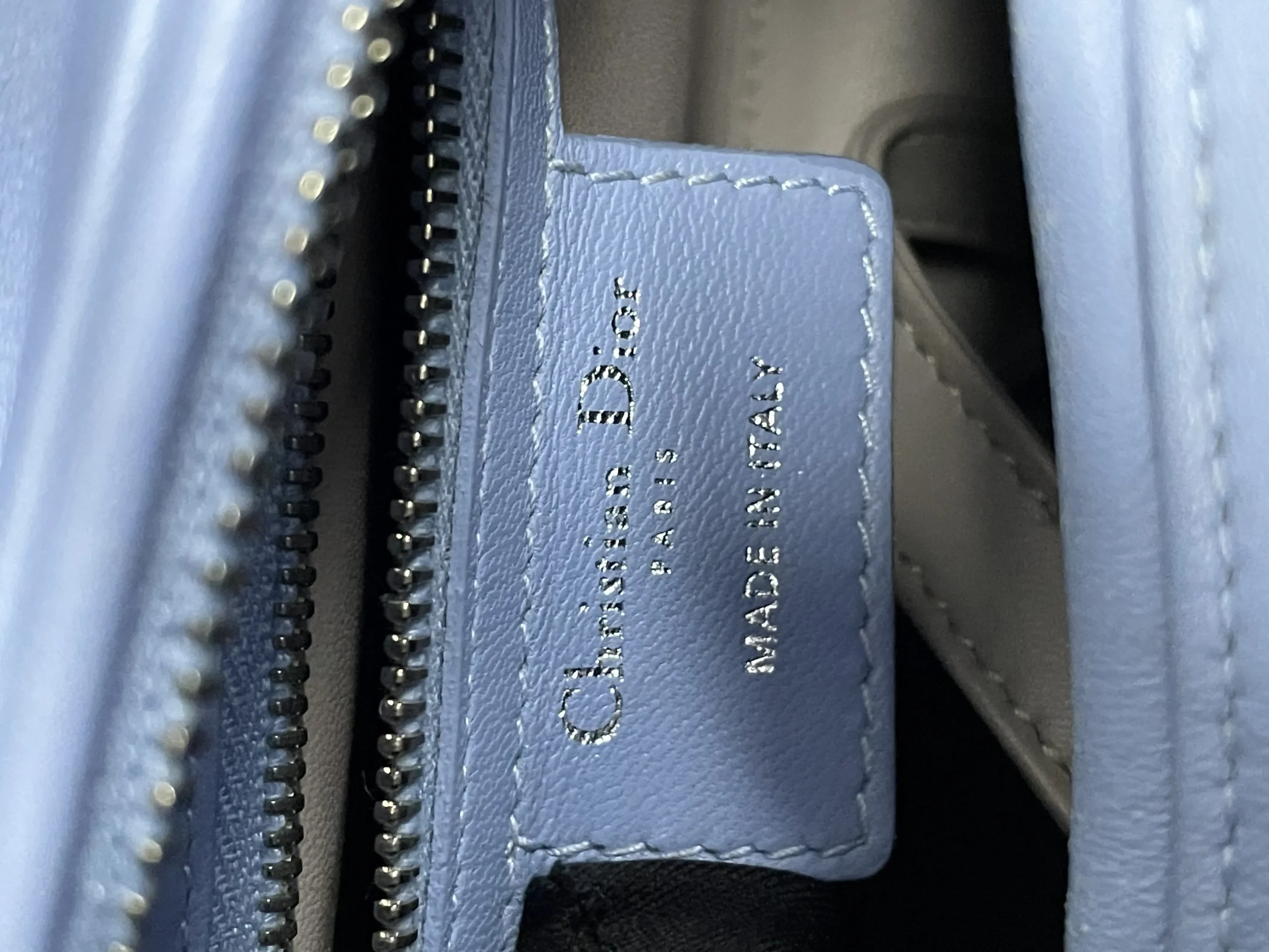 DIOR Small Lady Dior Bag in Blue/Grey Leather DIOR Small Lady Dior Bag in Blue/Grey Leather