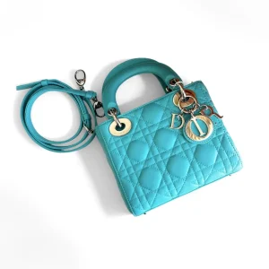 DIOR Mini Lady Dior Bag Blue Lambskin