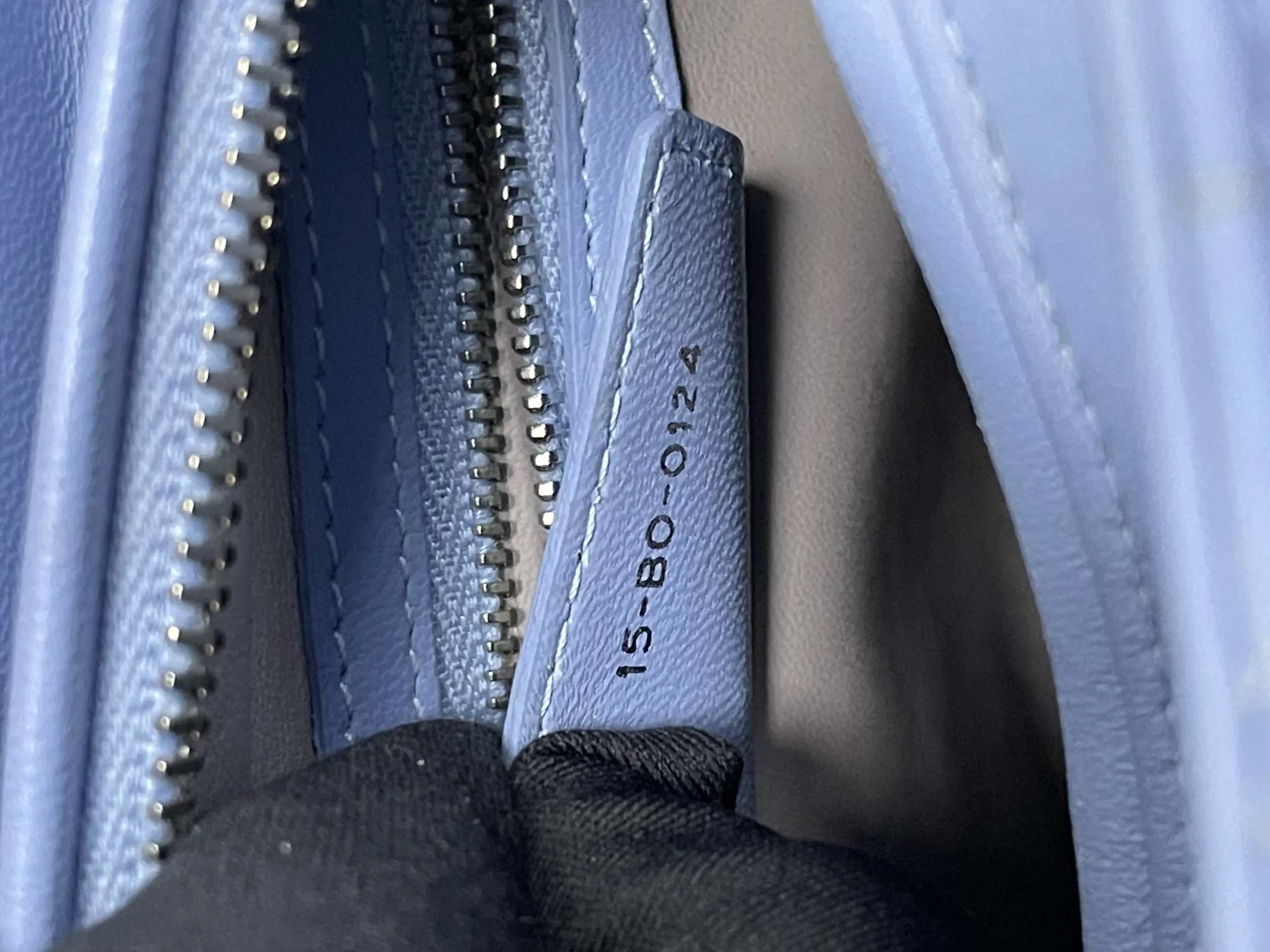 DIOR Small Lady Dior Bag in Blue/Grey Leather DIOR Small Lady Dior Bag in Blue/Grey Leather