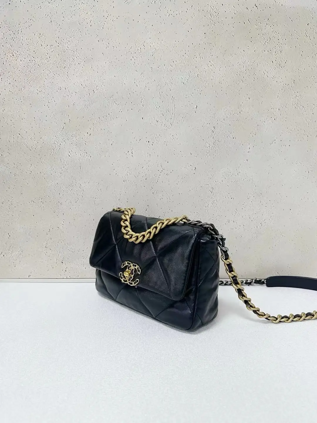CHANEL Small 19 Black Shiny Lambskin Handbag CHANEL Small 19 Black Shiny Lambskin Handbag