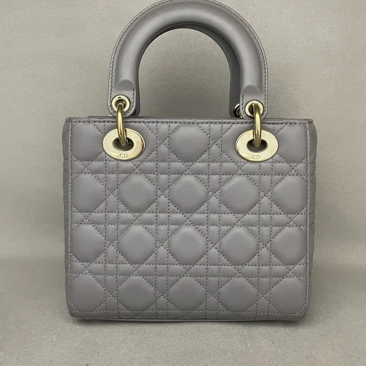 DIOR Small Lady Dior Grey Bag in Grey Lambskin DIOR Small Lady Dior Grey Bag in Grey Lambskin