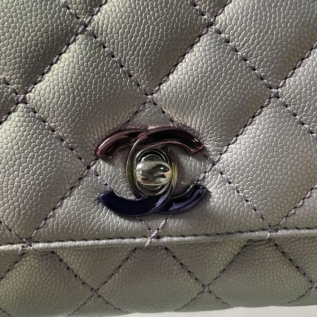 CHANEL Coco Handle Bag Iridescent Pearl Quilted Calfskin CHANEL Coco Handle Bag Iridescent Pearl Quilted Calfskin
