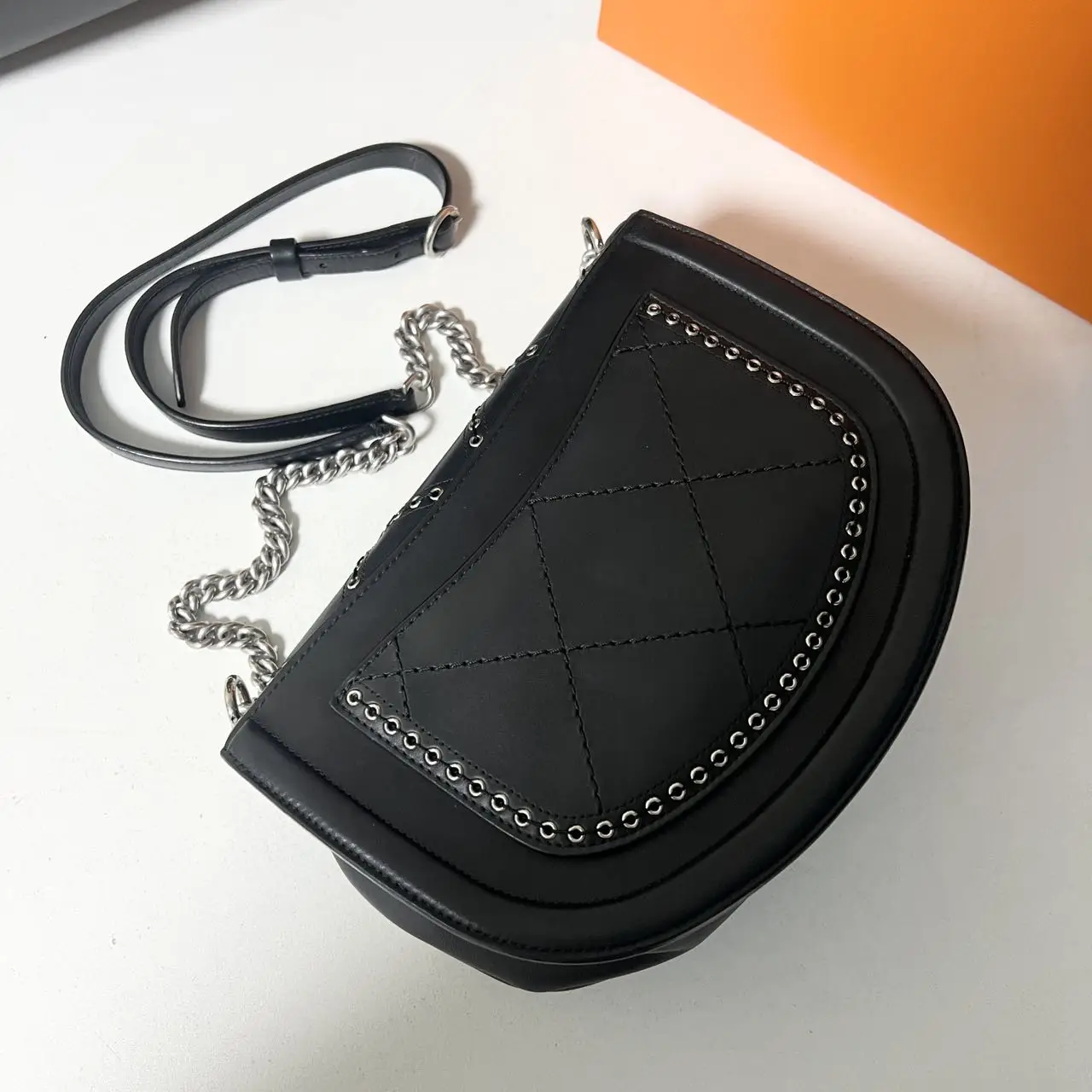 CHANEL Calfskin Coco Eyelets Small Flap Bag Black CHANEL Calfskin Coco Eyelets Small Flap Bag Black