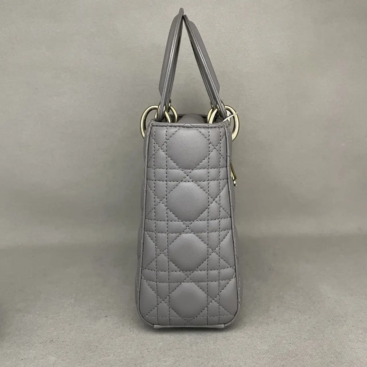 DIOR Small Lady Dior Grey Bag in Grey Lambskin DIOR Small Lady Dior Grey Bag in Grey Lambskin