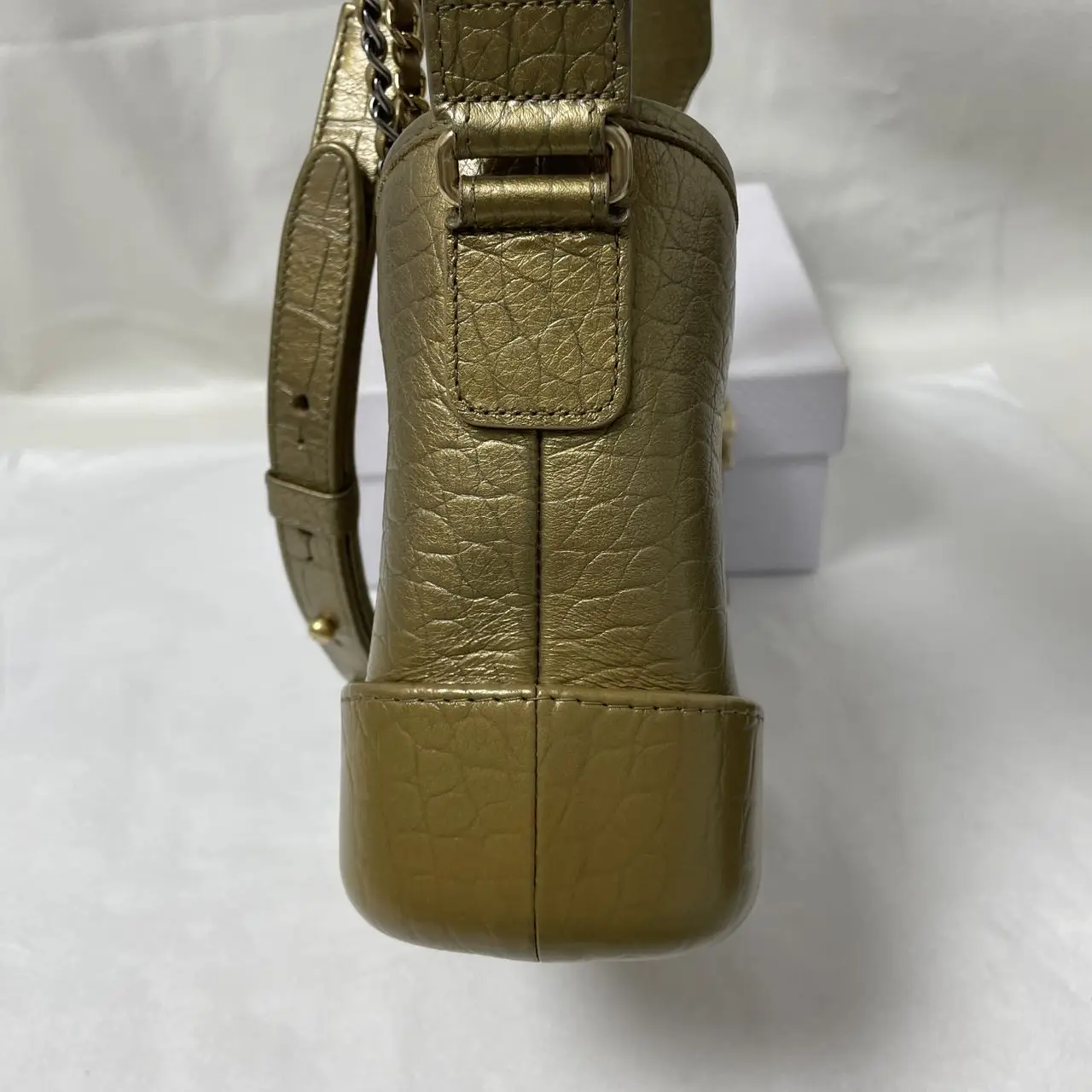 CHANEL Gabrielle Hobo Bag Gold Croc-Embossed Leather CHANEL Gabrielle Hobo Bag Gold Croc-Embossed Leather