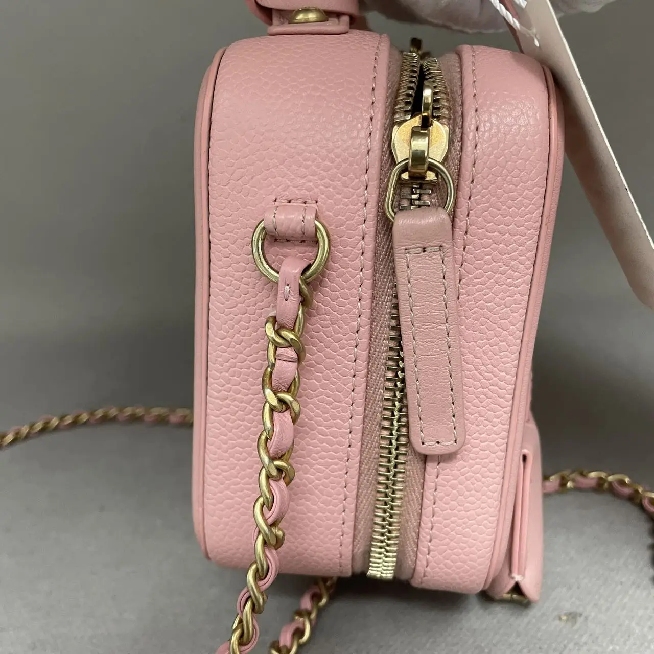 CHANEL Small CC Filigree Vanity Bag Pink Caviar Leather CHANEL Small CC Filigree Vanity Bag Pink Caviar Leather