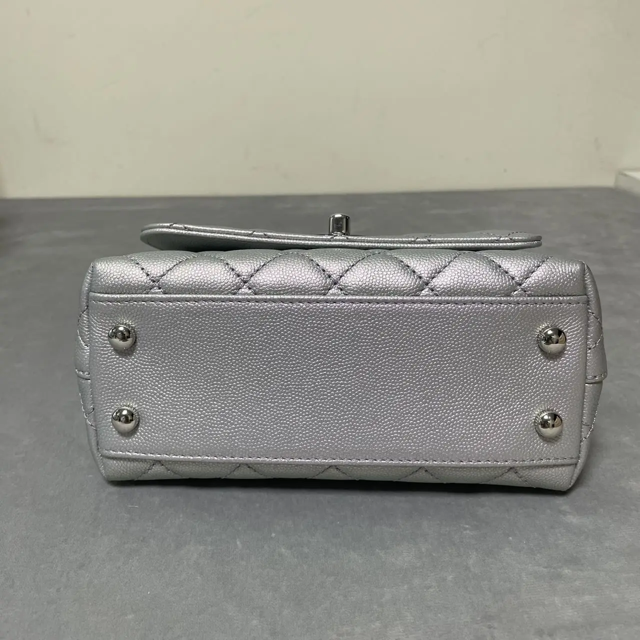 CHANEL Coco Handle Bag Iridescent Pearl Quilted Calfskin CHANEL Coco Handle Bag Iridescent Pearl Quilted Calfskin