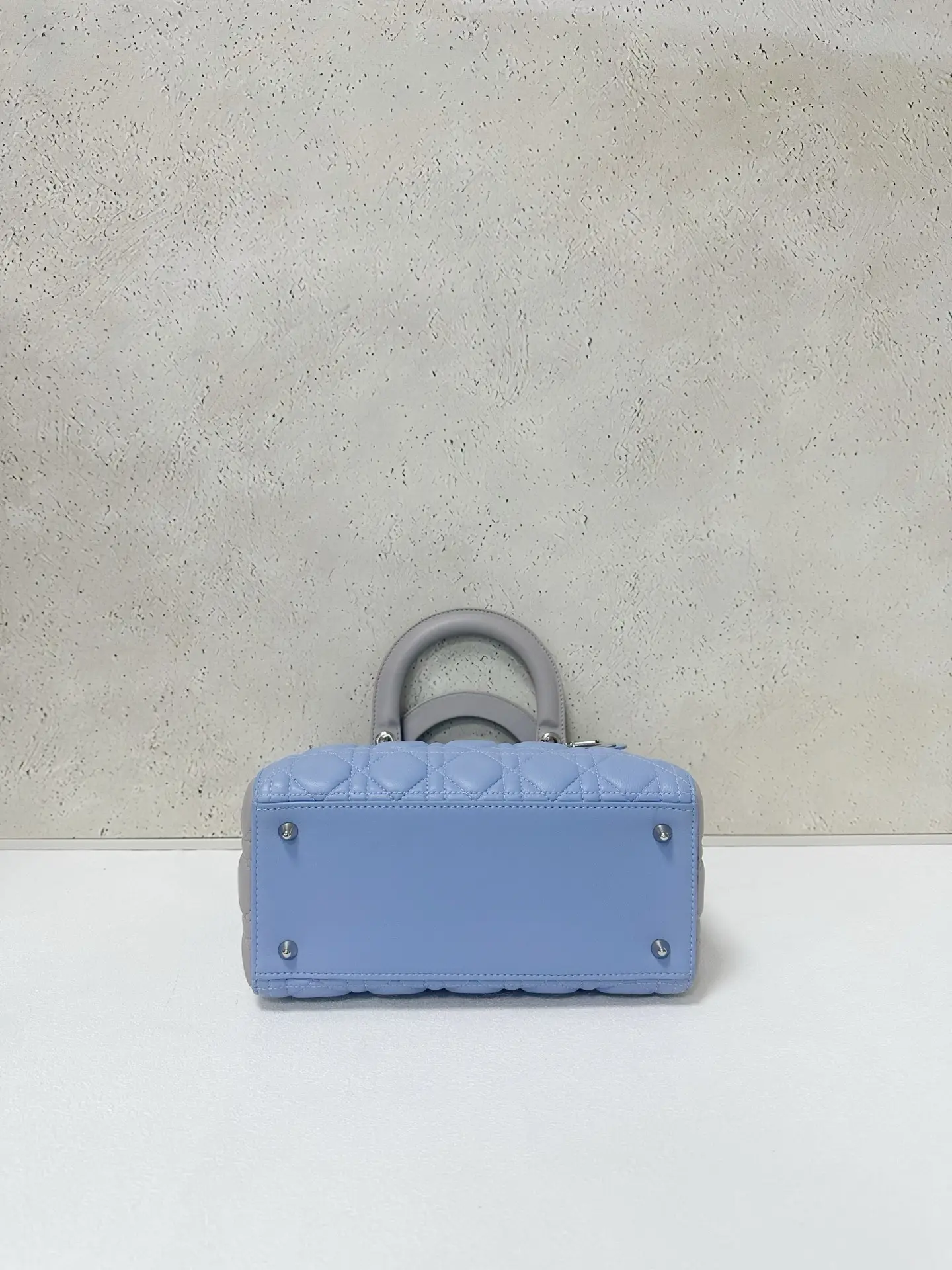 DIOR Small Lady Dior Bag in Blue/Grey Leather DIOR Small Lady Dior Bag in Blue/Grey Leather