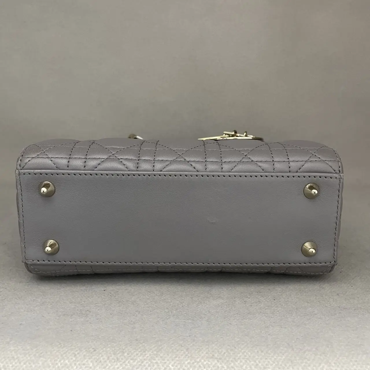 DIOR Small Lady Dior Grey Bag in Grey Lambskin DIOR Small Lady Dior Grey Bag in Grey Lambskin