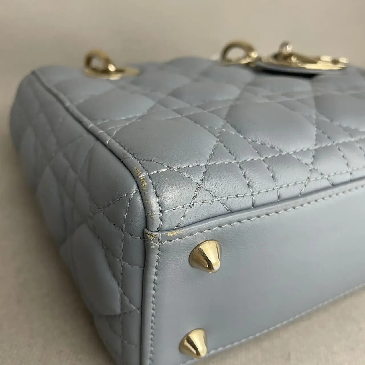 DIOR Small Lady Dior Bag Haze Blue Lambskin DIOR Small Lady Dior Bag Haze Blue Lambskin