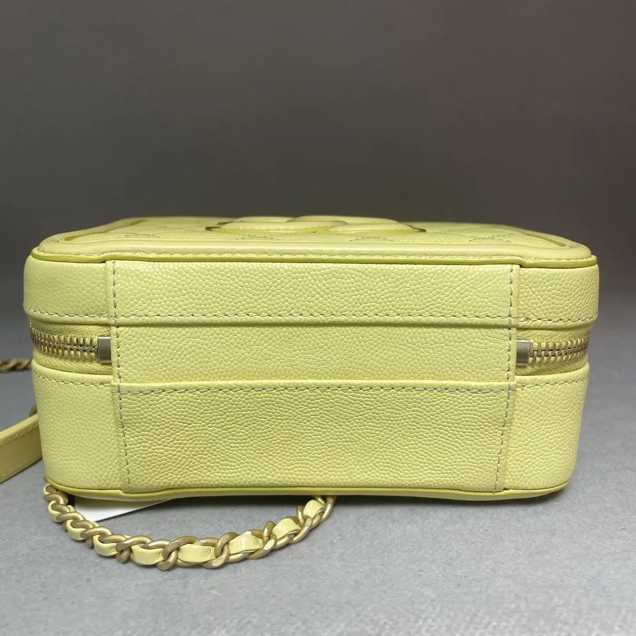 CHANEL Small CC Filigree Vanity Bag Yellow Caviar Leather CHANEL Small CC Filigree Vanity Bag Yellow Caviar Leather
