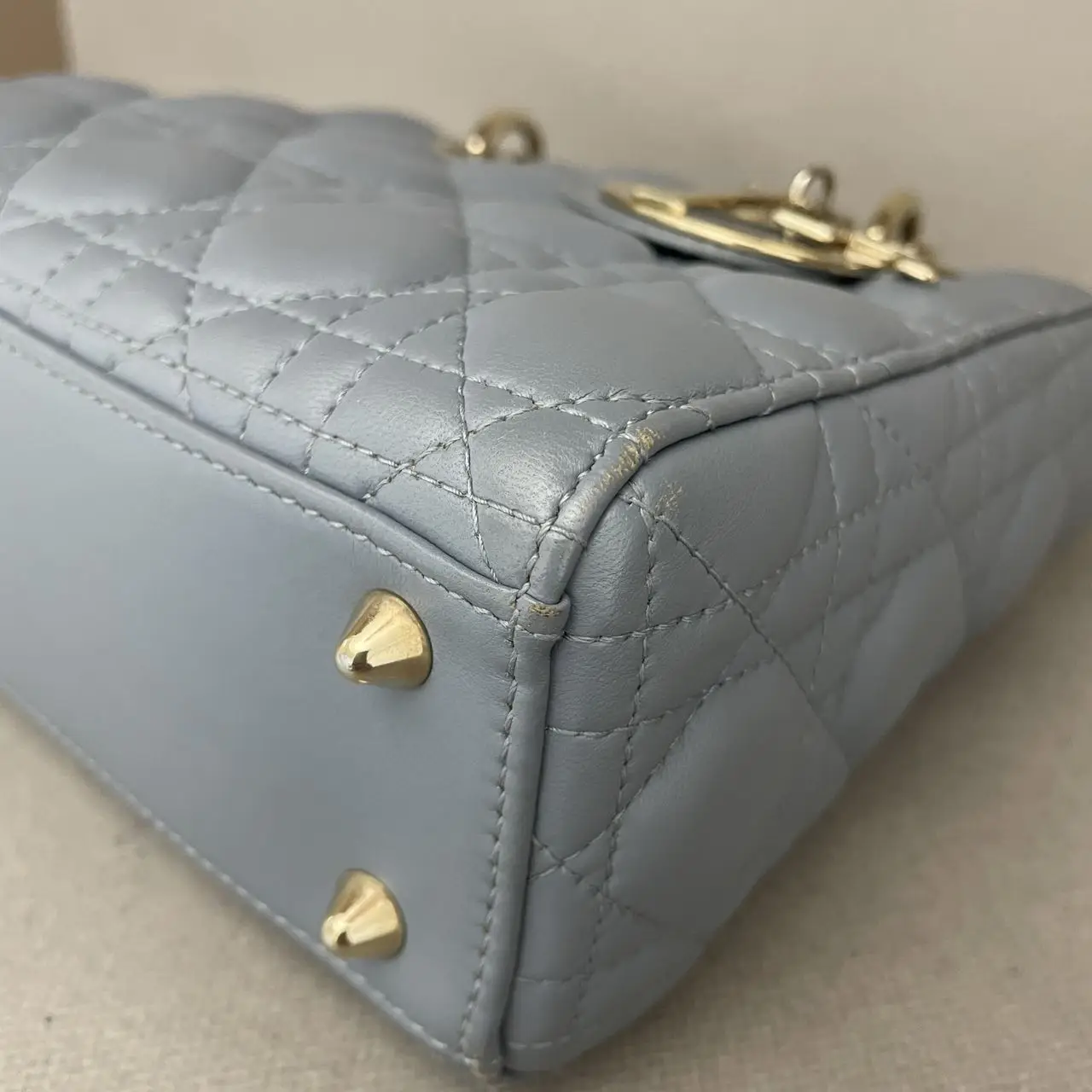 DIOR Small Lady Dior Bag Haze Blue Lambskin DIOR Small Lady Dior Bag Haze Blue Lambskin