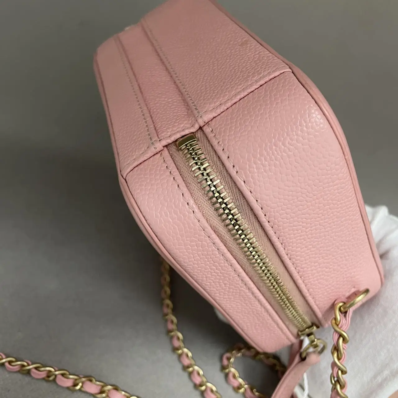 CHANEL Small CC Filigree Vanity Bag Pink Caviar Leather CHANEL Small CC Filigree Vanity Bag Pink Caviar Leather