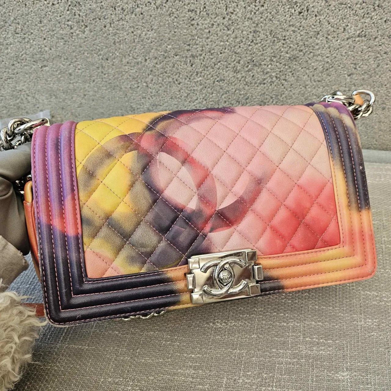 CHANEL Medium Boy Bag Flower Power Collector Printed Leather CHANEL Medium Boy Bag Flower Power Collector Printed Leather