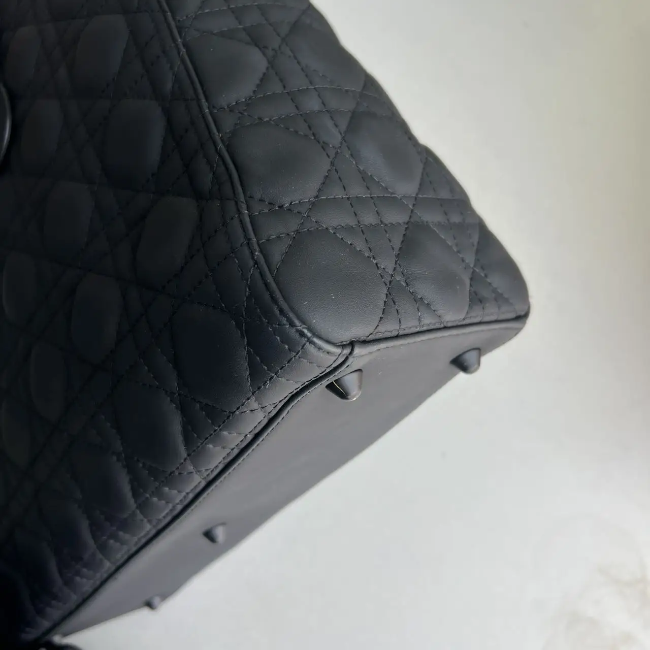 DIOR Large Lady Dior Bag in Black Grained Calfskin DIOR Large Lady Dior Bag in Black Grained Calfskin