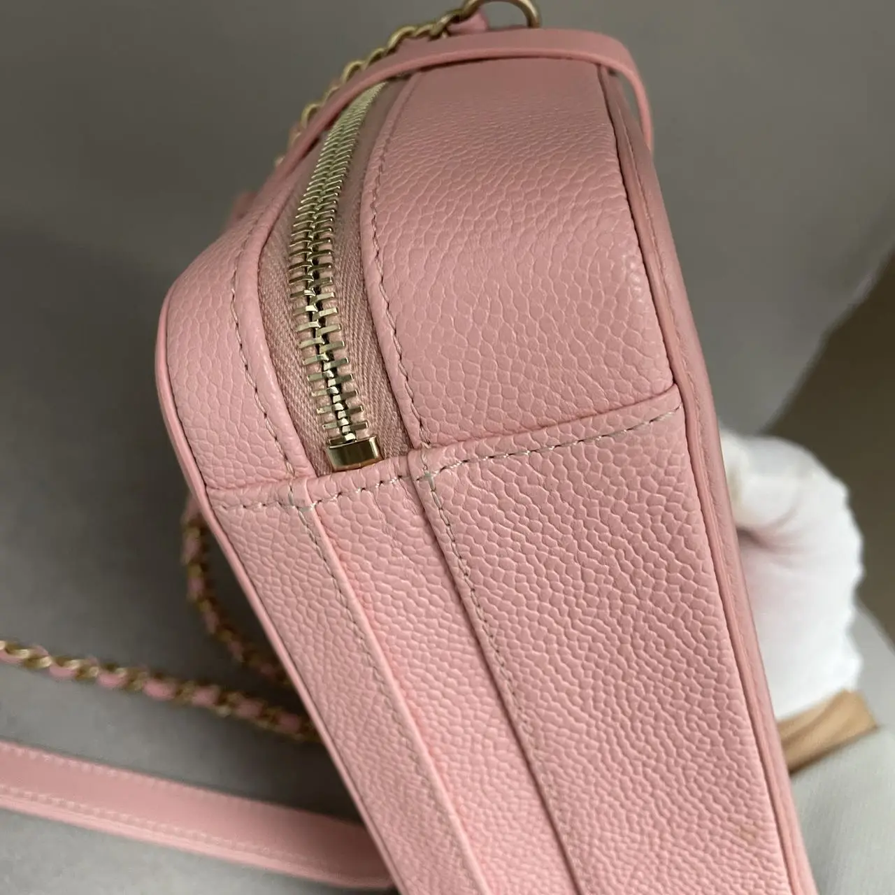 CHANEL Small CC Filigree Vanity Bag Pink Caviar Leather CHANEL Small CC Filigree Vanity Bag Pink Caviar Leather