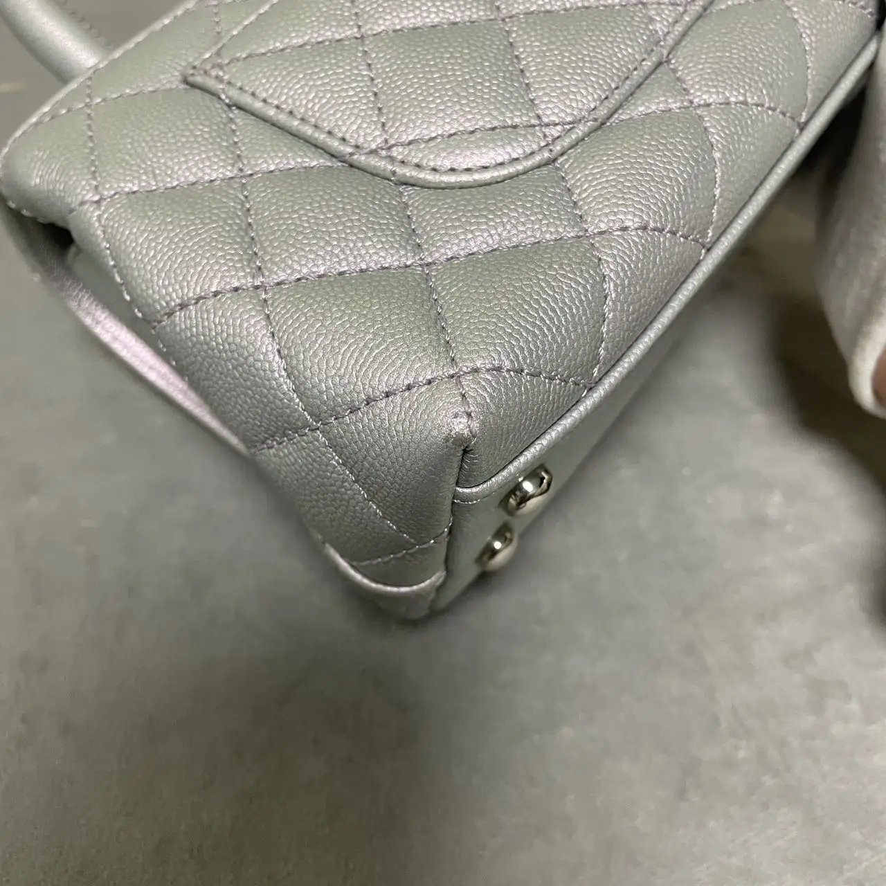 CHANEL Coco Handle Bag Iridescent Pearl Quilted Calfskin CHANEL Coco Handle Bag Iridescent Pearl Quilted Calfskin