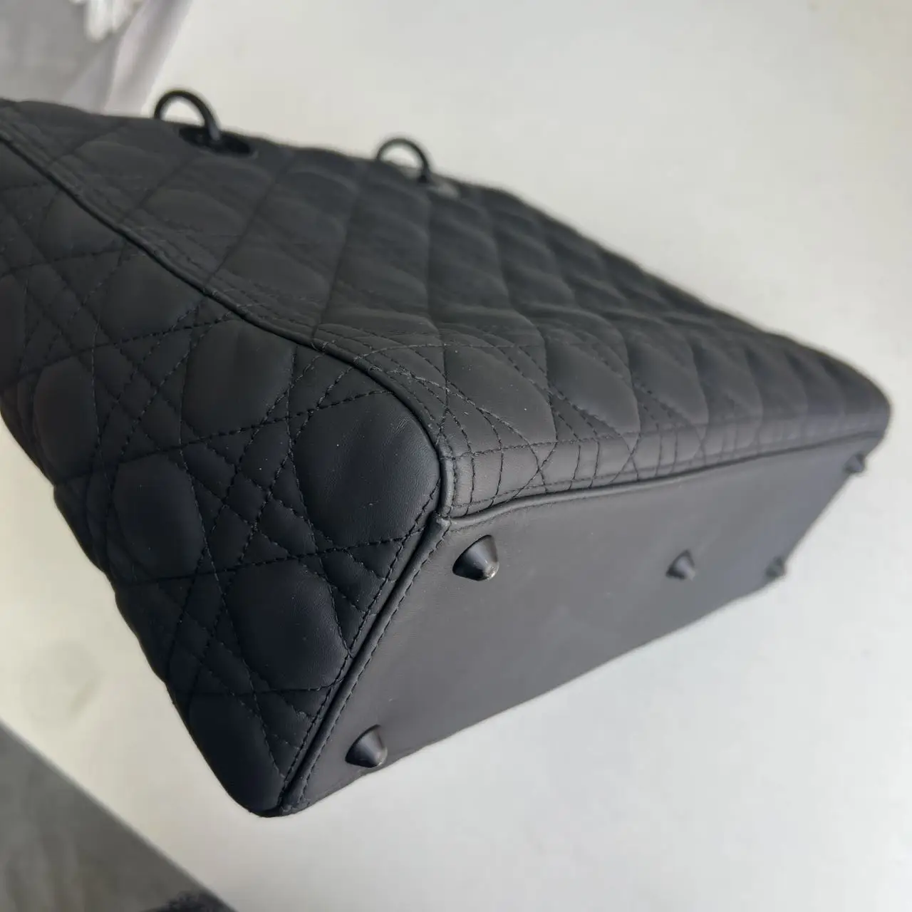 DIOR Large Lady Dior Bag in Black Grained Calfskin DIOR Large Lady Dior Bag in Black Grained Calfskin