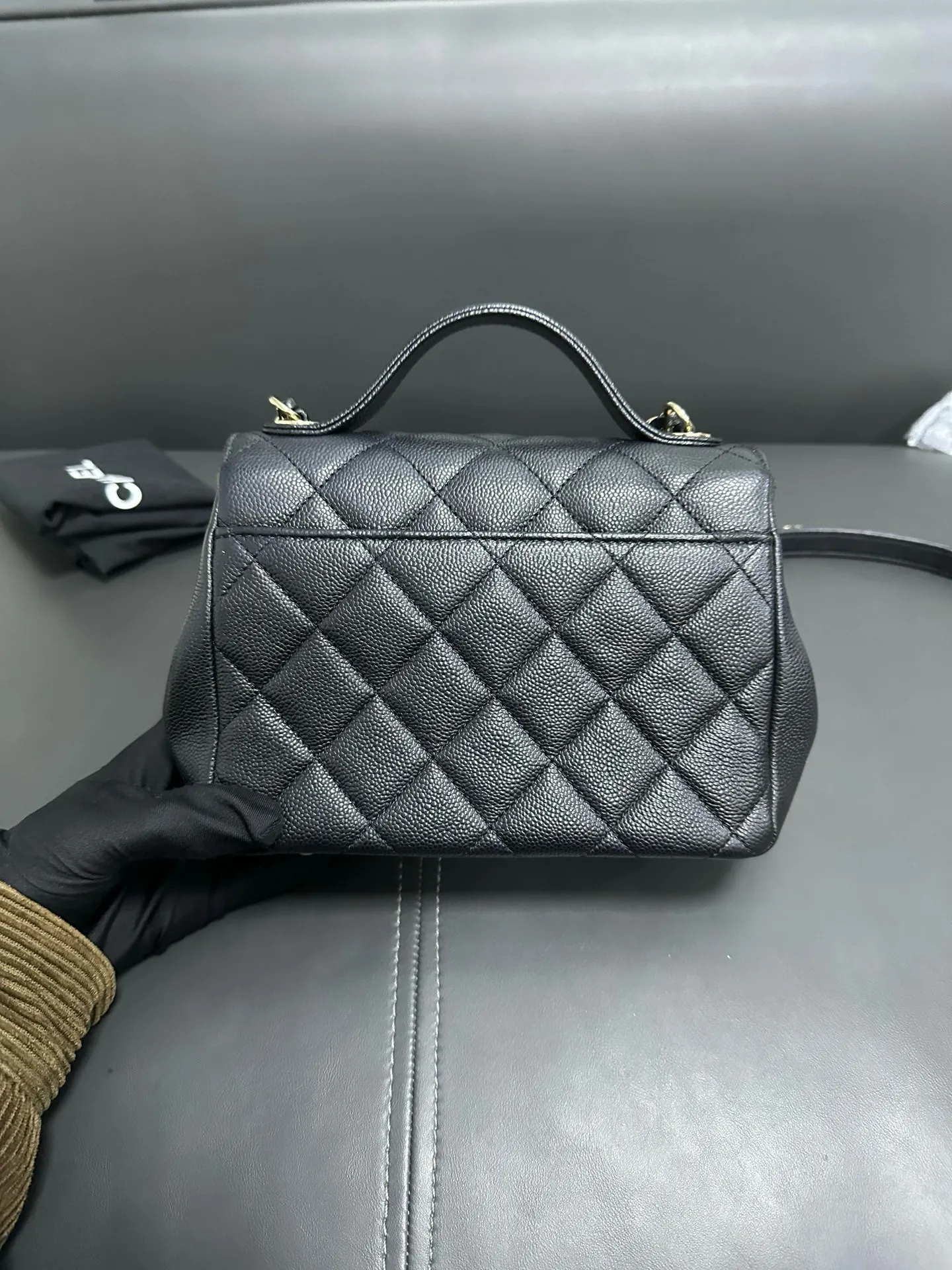 CHANEL Black Matelasse Business Affinity Shoulder Handbag BGH CHANEL Black Matelasse Business Affinity Shoulder Handbag BGH