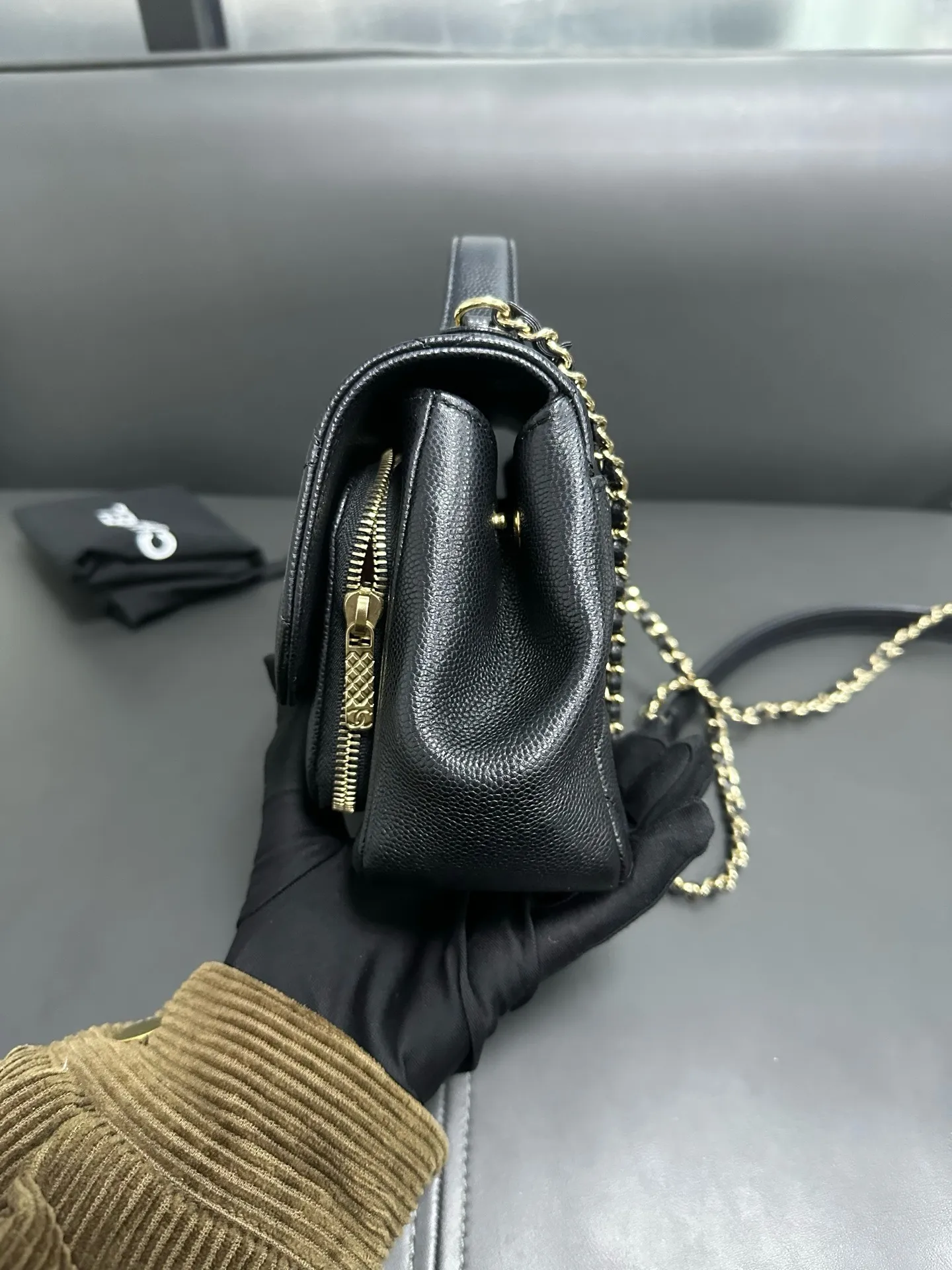 CHANEL Black Matelasse Business Affinity Shoulder Handbag BGH CHANEL Black Matelasse Business Affinity Shoulder Handbag BGH