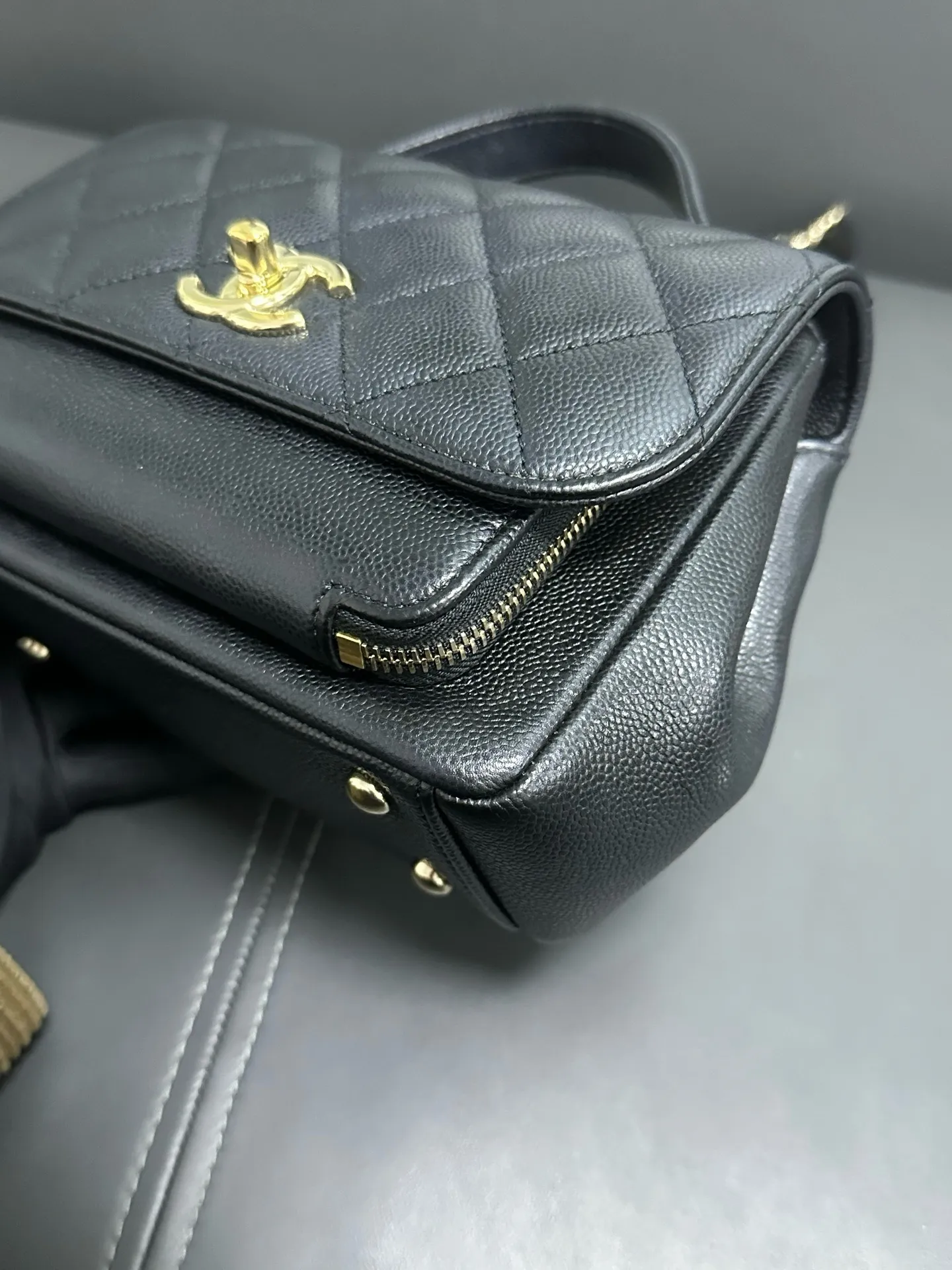 CHANEL Black Matelasse Business Affinity Shoulder Handbag BGH CHANEL Black Matelasse Business Affinity Shoulder Handbag BGH