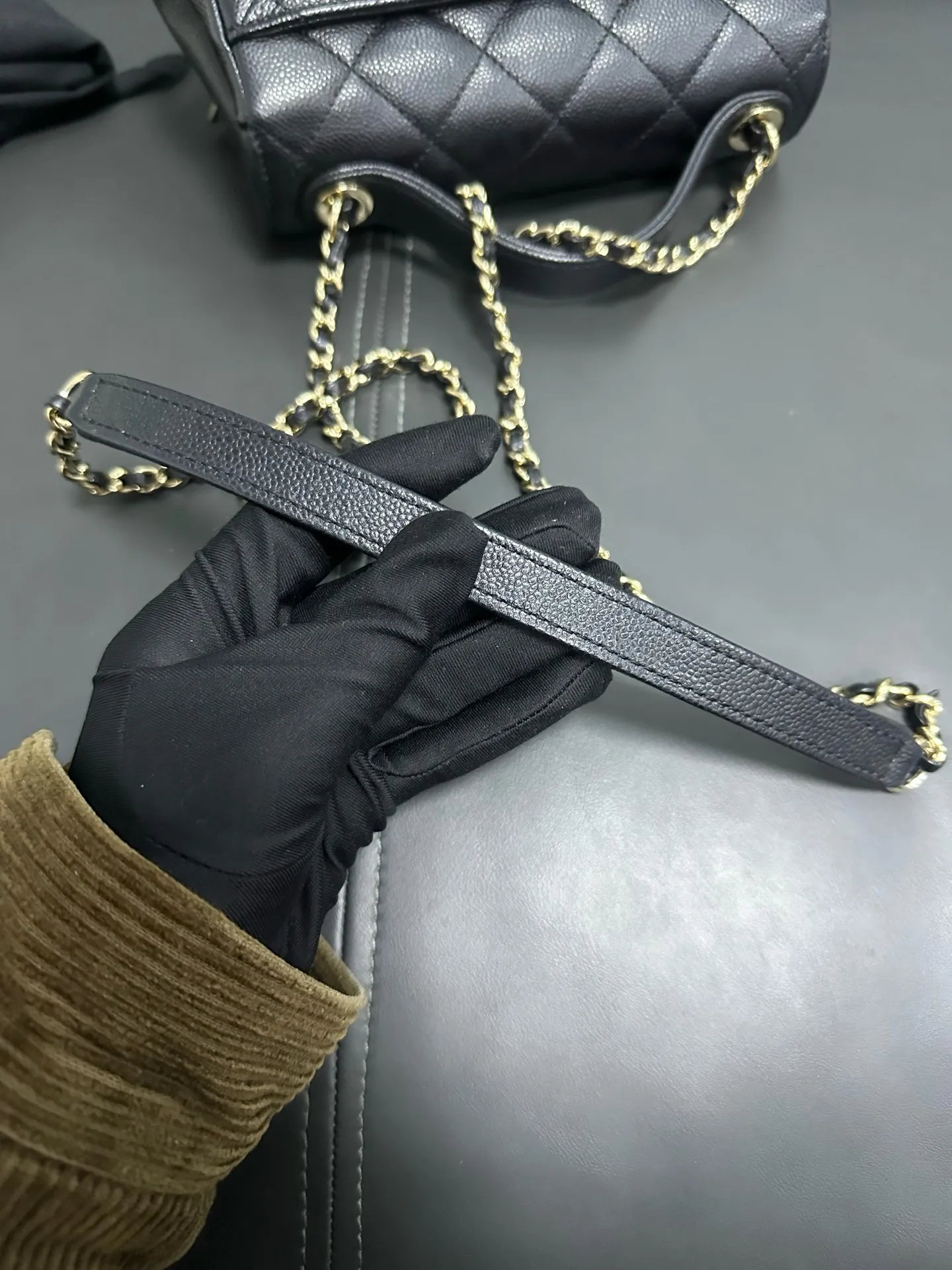 CHANEL Black Matelasse Business Affinity Shoulder Handbag BGH CHANEL Black Matelasse Business Affinity Shoulder Handbag BGH