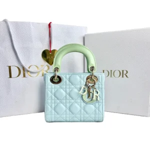 DIOR Mini Lady Dior Bag Blue/Green Leather