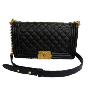 CHANEL Medium Boy Bag Black Quilted Calfskin