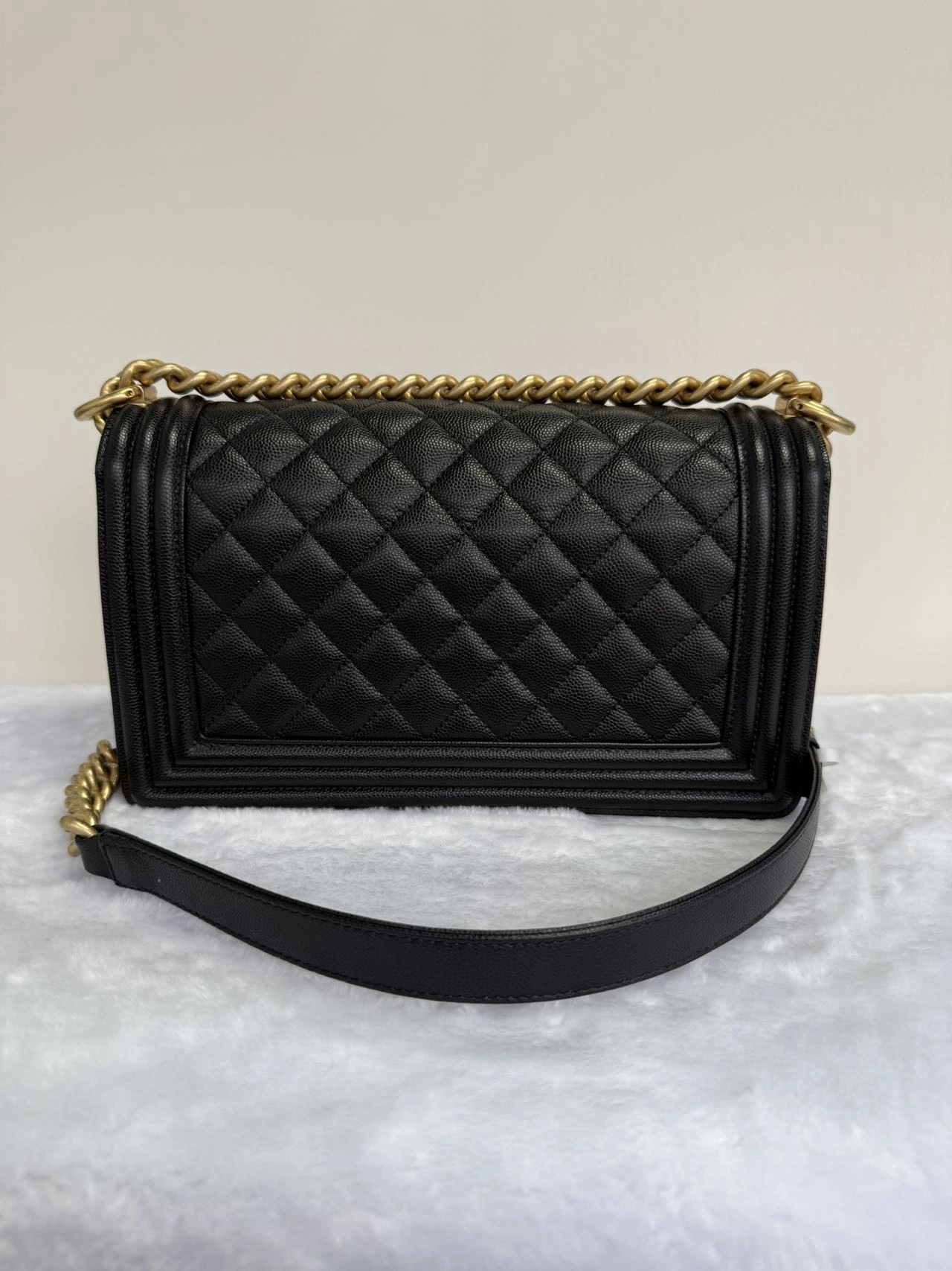 CHANEL Medium Boy Bag Black Quilted Calfskin CHANEL Medium Boy Bag Black Quilted Calfskin