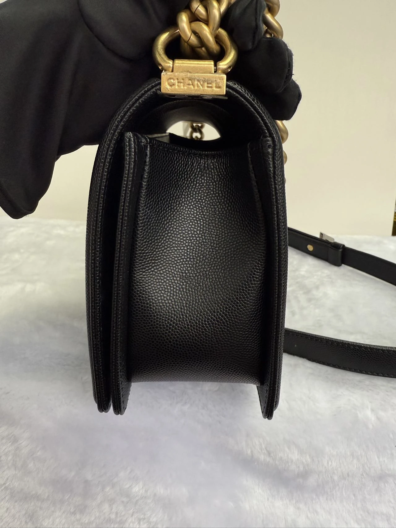 CHANEL Medium Boy Bag Black Quilted Calfskin CHANEL Medium Boy Bag Black Quilted Calfskin