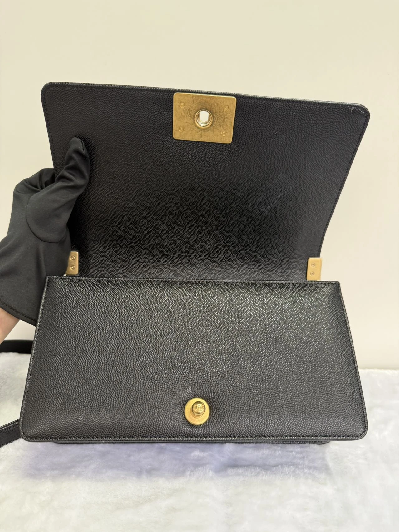 CHANEL Medium Boy Bag Black Quilted Calfskin CHANEL Medium Boy Bag Black Quilted Calfskin