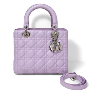DIOR Medium Lady Dior Bag Lilac Lambskin