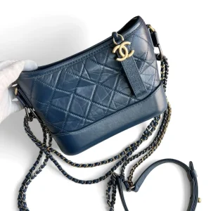 CHANEL Small Gabrielle Hobo Bag Navy Blue