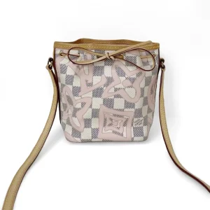 LOUIS VUITTON Damier Azur Tahitienne Nano Noé bag Rose Ballerine